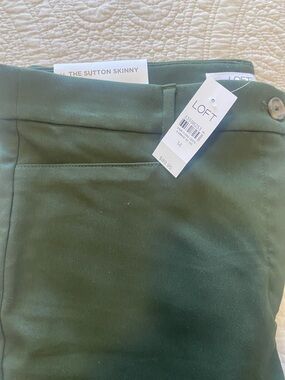 LOFT Olive Green Sutton Skinny Pants